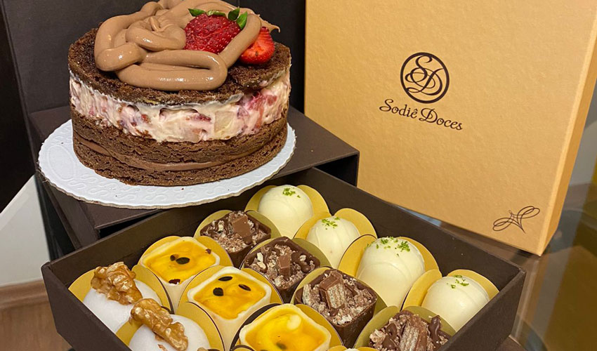  Explosão de Chocolate: Sodiê lança caixa presente com bolo, docinhos e cobertura extra